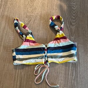 Volcom Multicolor Striped Bikini Top